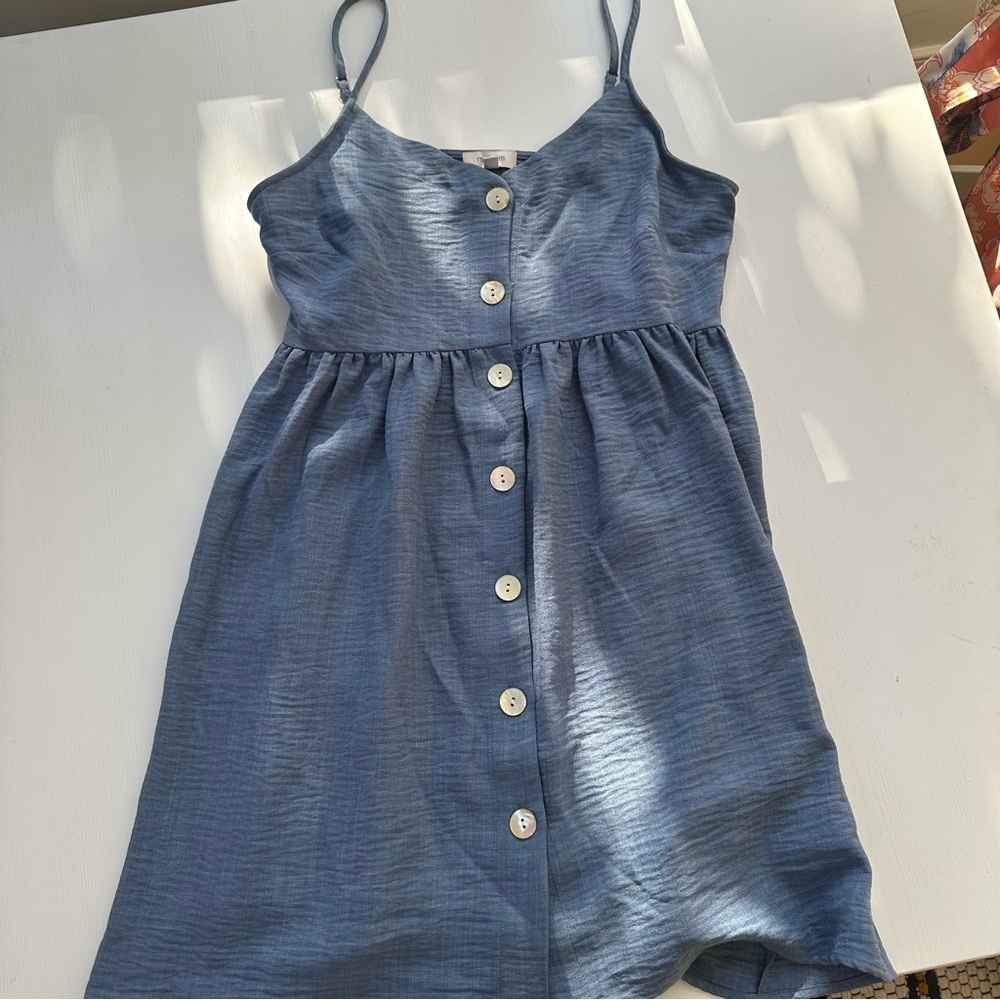Blue Sleeveless Denim Dress
